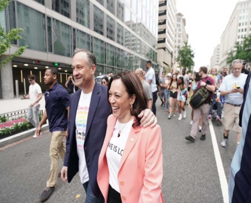 US Vice President Kamala Harris with Douglous Emhoff at Capital Pride